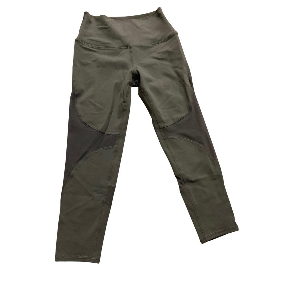 Alo Womens High Rise Mesh Panel‎ Athletic Leggings Cropped Yoga Pants
